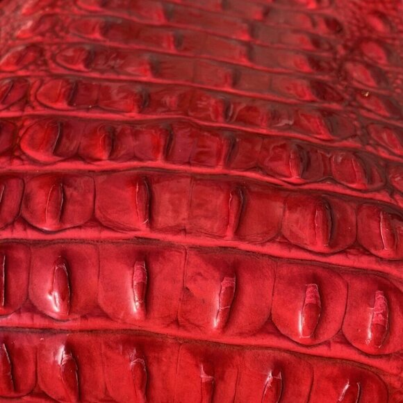Brahmin Medium Cherry Red Croc Embossed Asher Tote - Picture 13 of 16